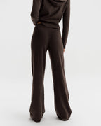 Knit Straight Leg Trousers - Coffee Bean