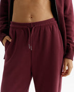 Classic Straight Leg Sweatpants - Damson Red