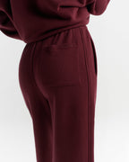 Classic Straight Leg Sweatpants - Damson Red