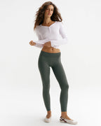 Modal Soft Henley Long Sleeve Top - White