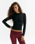 Modal Soft Long Sleeve Top - Black