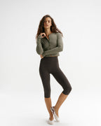 Modal Soft Rib Button Up Cardigan - Olive Green