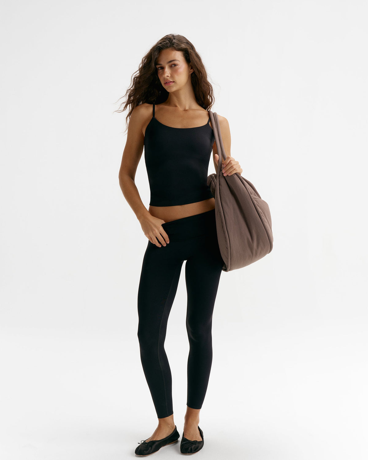 Padded Shoulder Bag - Brown
