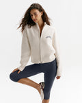 Knit Zip Up Sweatshirt - Marshmallow White
