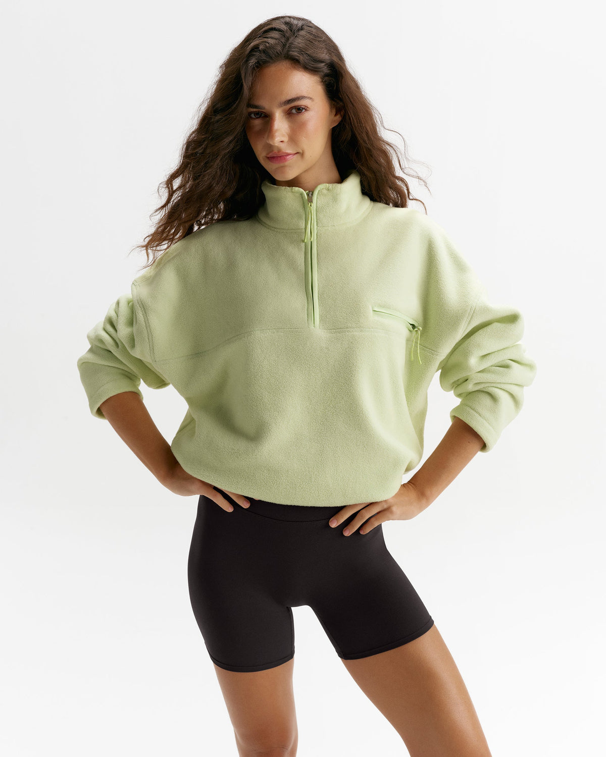 Funnel Neck Polar Fleece - Lime Cream