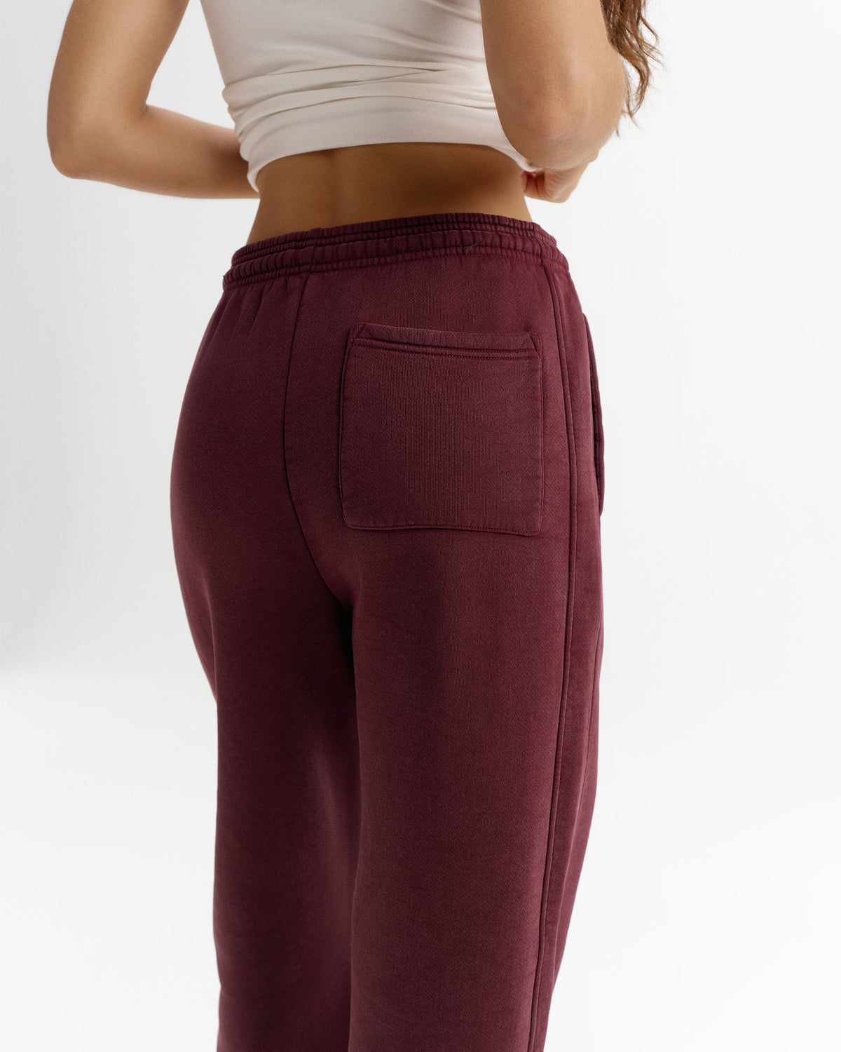 Vintage Straight Leg Sweatpants - Damson Red