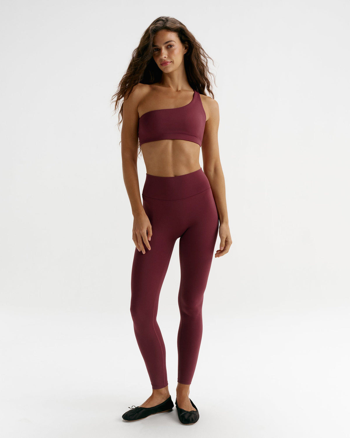 Ultimate Double Strap One Shoulder Bra - Damson Red