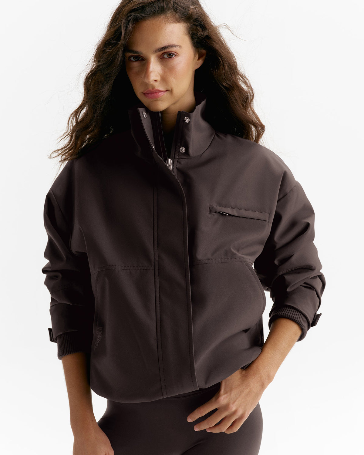 Funnel Neck Jacket - Coffee Bean