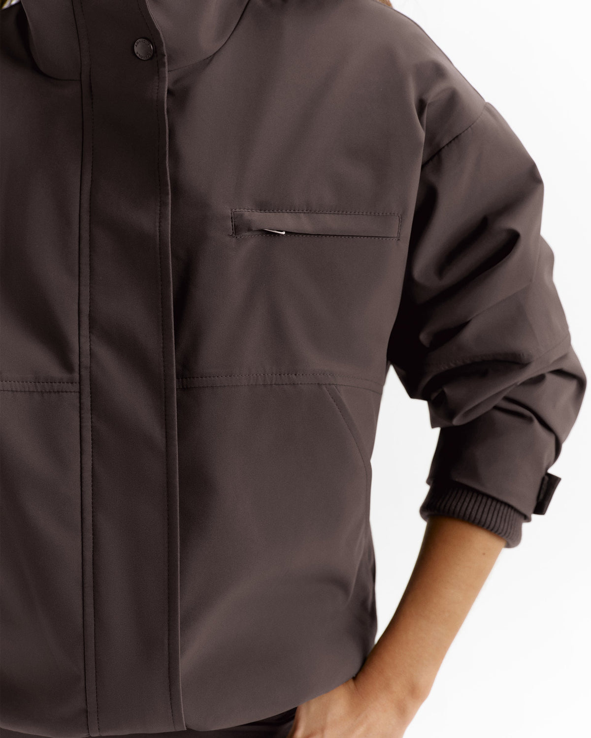 Funnel Neck Jacket - Coffee Bean