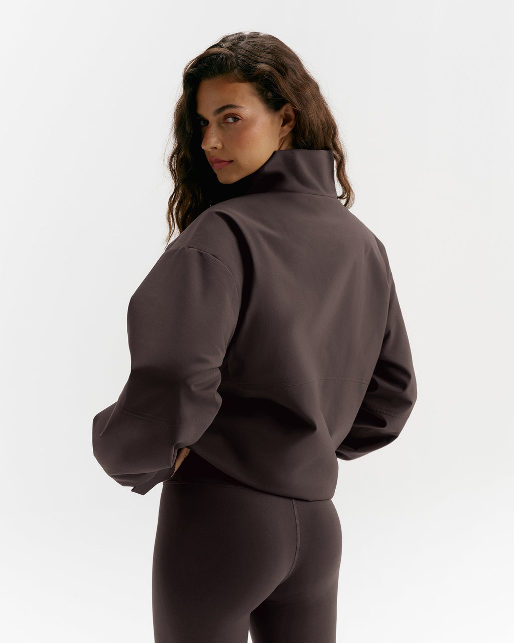 Funnel Neck Jacket - Coffee Bean