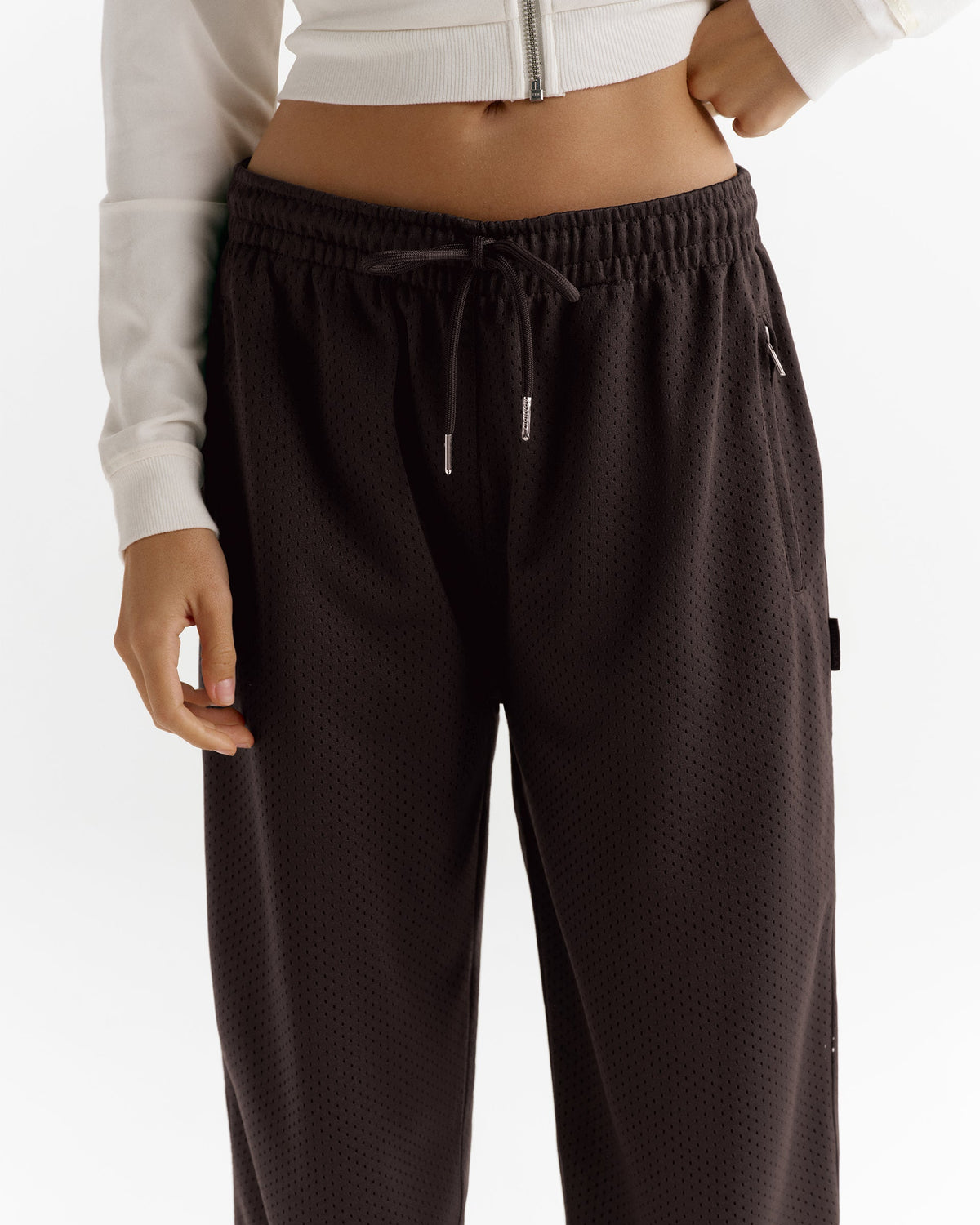 Mesh Track Pants - Coffee Bean