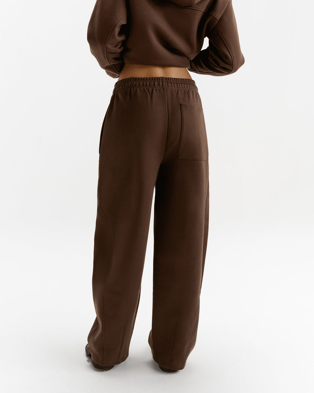 Barrel Leg Sweatpants - Chocolate Brown