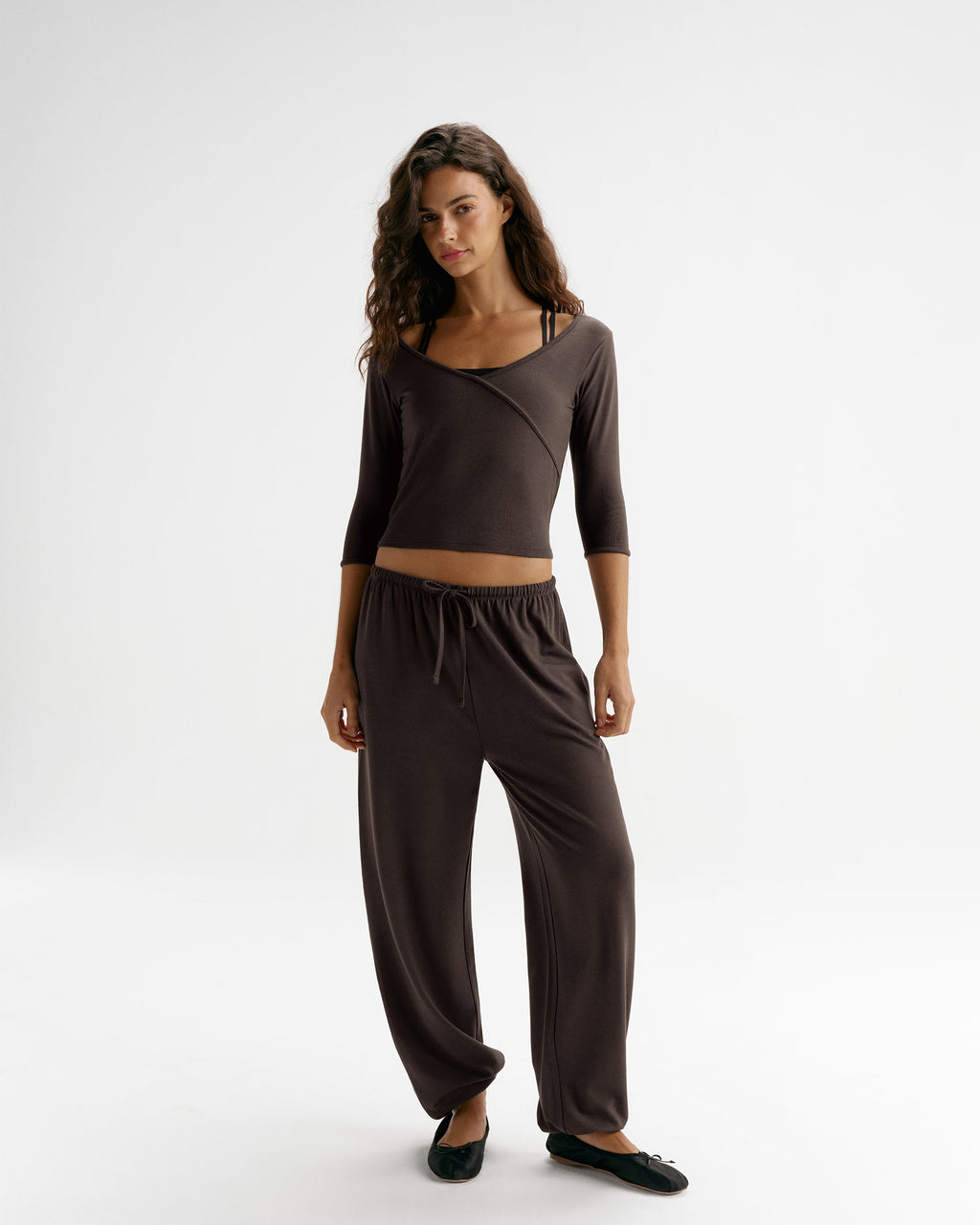 Modal Soft Lounge Cuffed Trousers - Coffee Bean