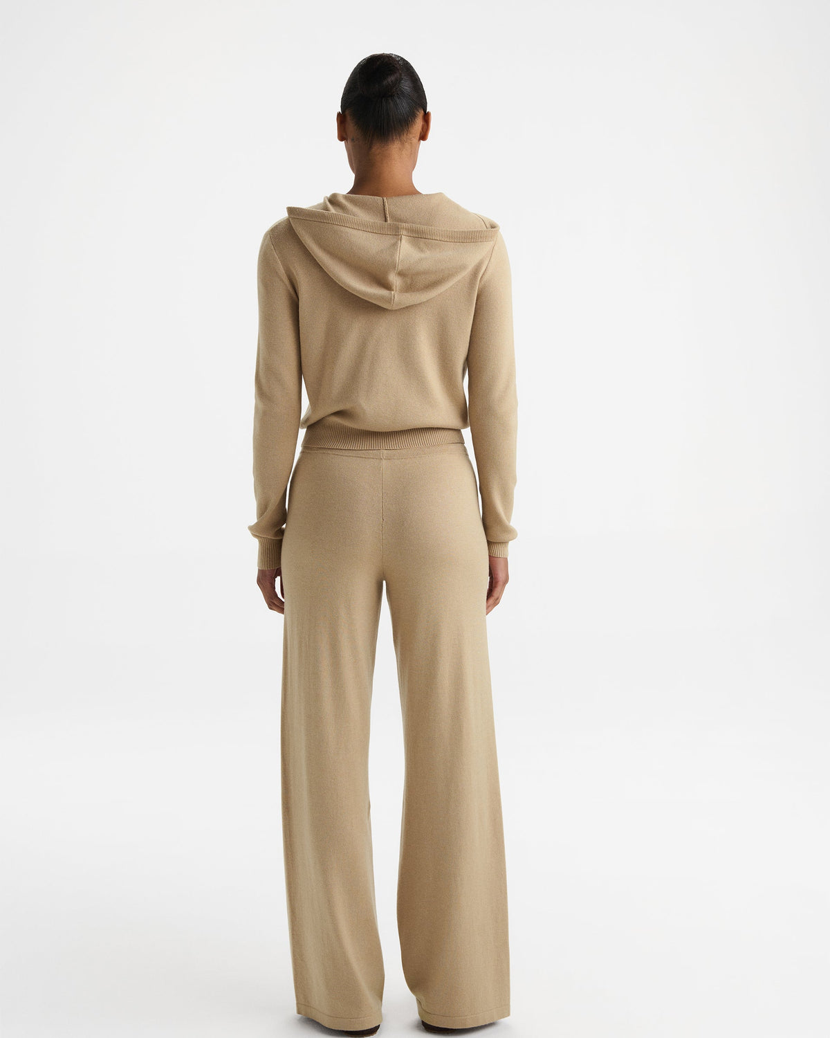Knit Low Rise Straight Leg Pants - Almond