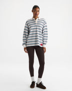 Oversized Stripe Rugby Sweatshirt - Airy Blue
