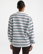 Oversized Stripe Rugby Sweatshirt - Airy Blue