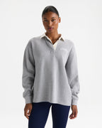 Oversized Rugby Top - Light Grey Melange