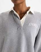 Oversized Rugby Top - Light Grey Melange