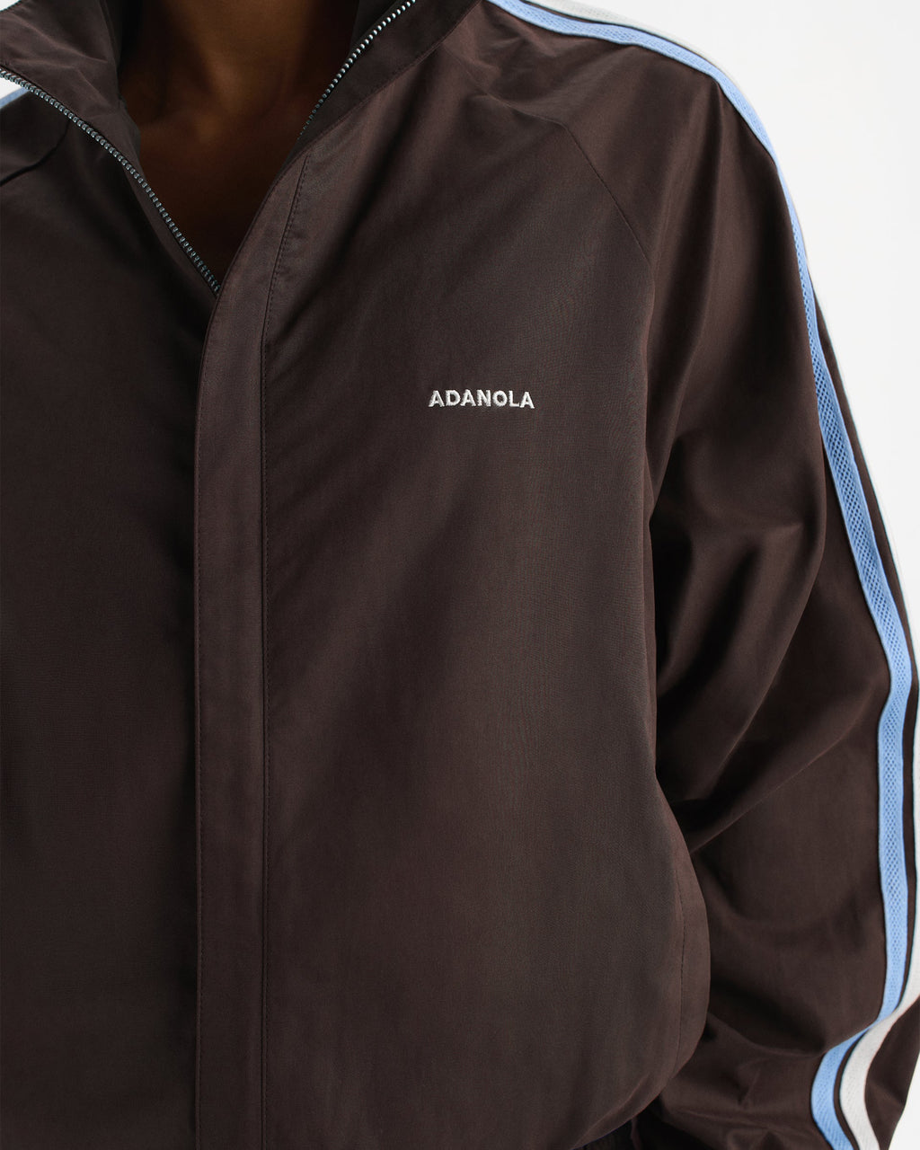 Stripe Detail Track Jacket - Coffee Bean