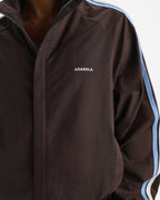 Stripe Detail Track Jacket - Coffee Bean