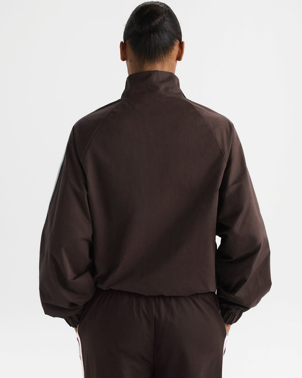 Stripe Detail Track Jacket - Coffee Bean