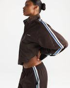 Stripe Detail Track Jacket - Coffee Bean