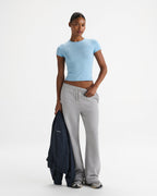 Knit Crew Neck T-shirt - Light Breeze Blue