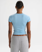 Knit Crew Neck T-shirt - Light Breeze Blue