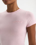 Knit Crew Neck T-shirt - Pink