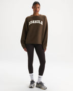 Boucle Oversized Knit Sweatshirt - Dark Cocoa Brown
