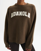 Boucle Oversized Knit Sweatshirt - Dark Cocoa Brown