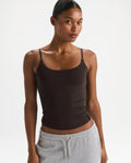 Modal Soft Skinny Strap Cami Top - Coffee Bean