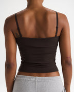 Modal Soft Skinny Strap Cami Top - Coffee Bean