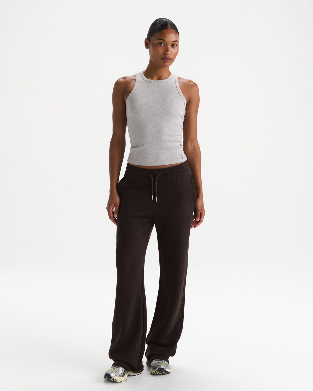 Modal Soft Rib Tank Top - Light Grey Melange