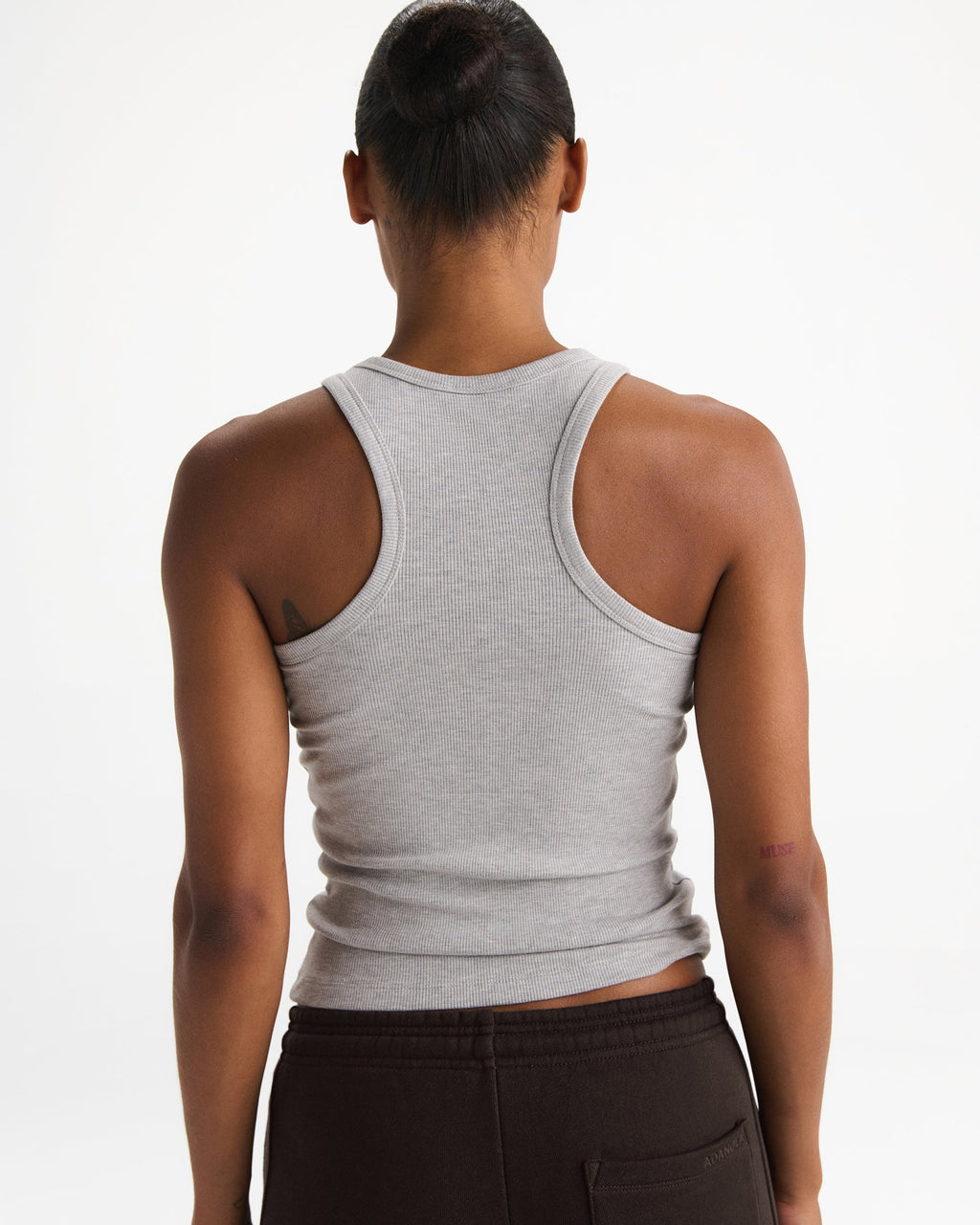 Modal Soft Rib Tank Top - Light Grey Melange