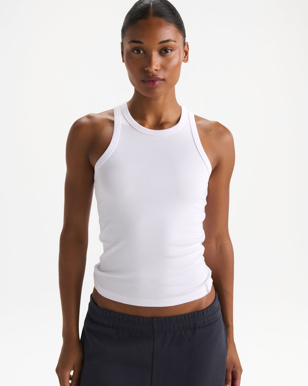 Modal Soft Rib Tank Top - White