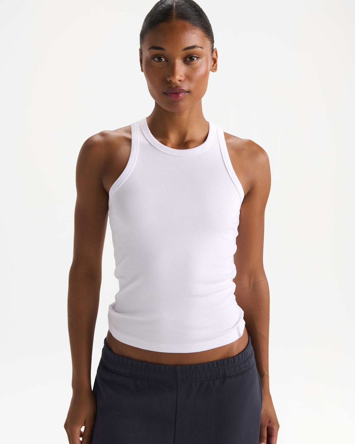 Modal Soft Rib Tank Top - White