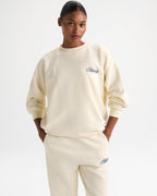 Varsity Collegiate Oversized Sweatshirt - Marshmallow White