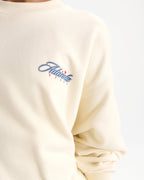 Varsity Collegiate Oversized Sweatshirt - Marshmallow White