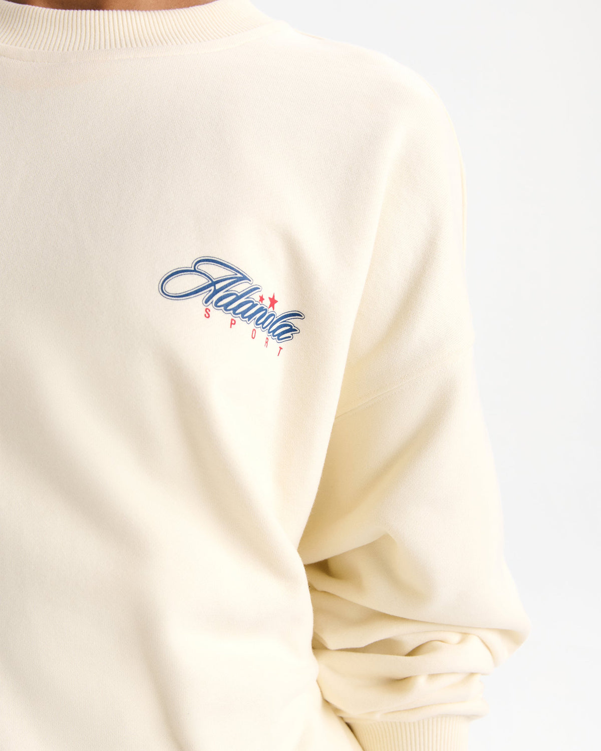 Varsity Collegiate Oversized Sweatshirt - Marshmallow White