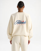 Varsity Collegiate Oversized Sweatshirt - Marshmallow White