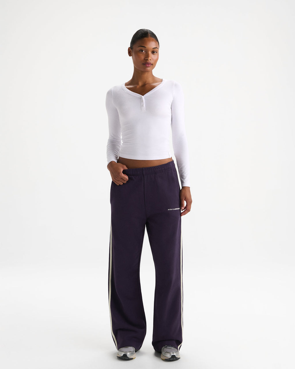 Straight Leg Sweatpants - Dark Plum