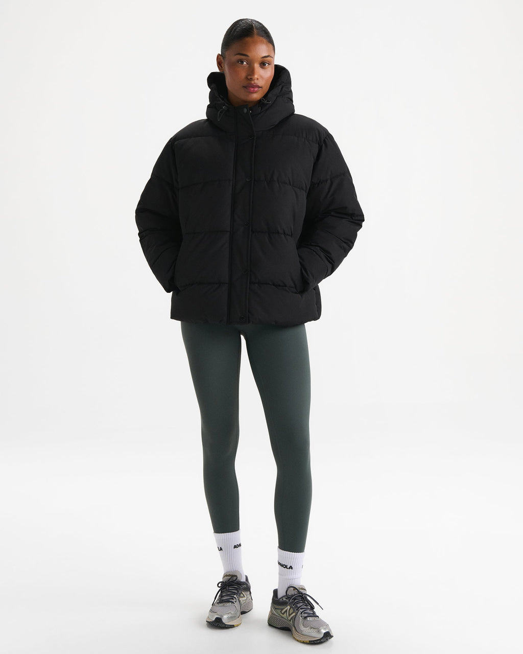Hooded Puffer Jacket - Black