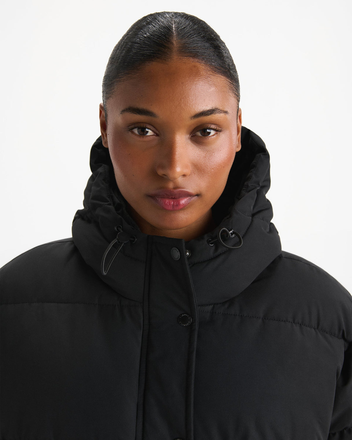 Hooded Puffer Jacket - Black