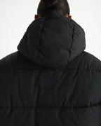 Hooded Puffer Jacket - Black