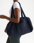 Nylon Duffle Gym Bag - Navy Blue