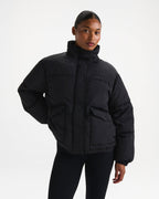 Funnel Neck Puffer Jacket - Black