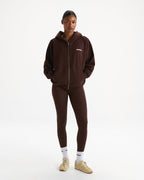 Oversized Zip Through Hoodie - Chocolate Brown
