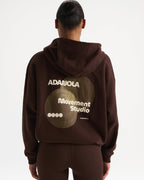 Oversized Zip Through Hoodie - Chocolate Brown
