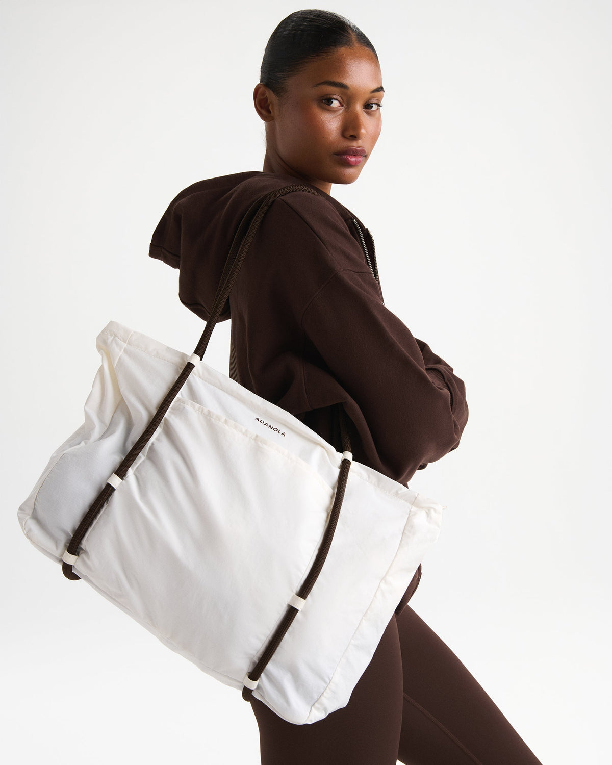 Large Rope Ripstop Bag - Marshmallow White/Coffee Bean